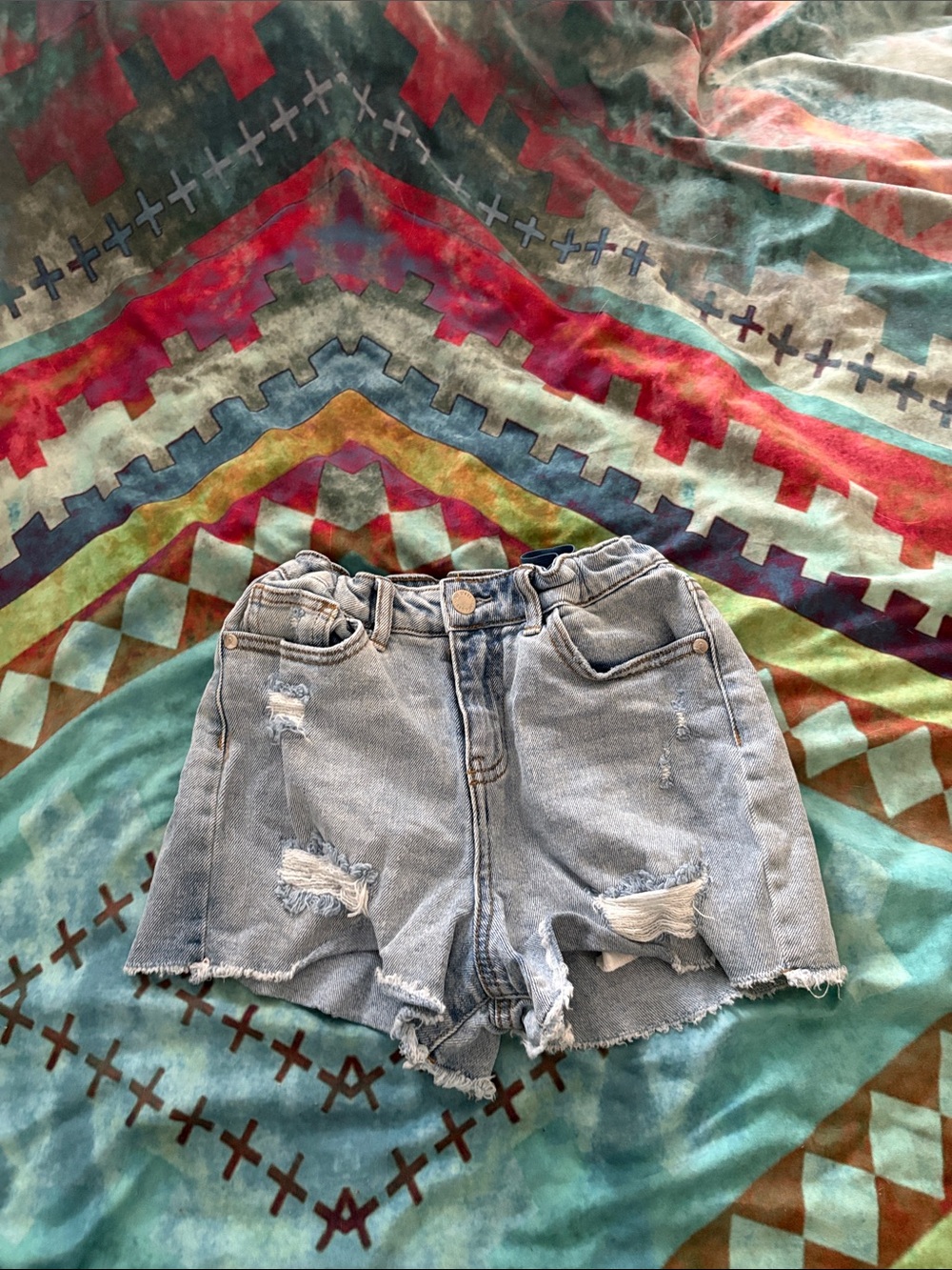 art class Light Blue Distressed Denim Jean Shorts